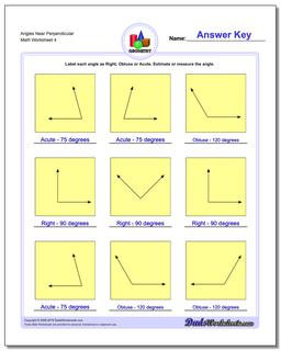 Angles Near Perpendicular Worksheet