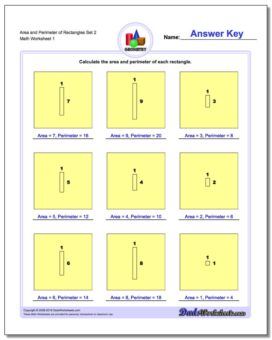 Area And Perimeter Of Rectangles