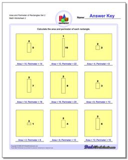 Area and Perimeter of Rectangles Set 2 /worksheets/basic-geometry.html Worksheet