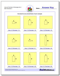 Area and Perimeter of Rectangles Set 2 Worksheet