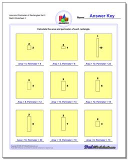 Area and Perimeter of Rectangles Set 3 /worksheets/basic-geometry.html Worksheet
