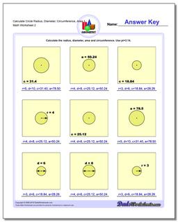 Calculate Circle Radius, Diameter, Circumference, Area 1 /worksheets/basic-geometry.html Worksheet