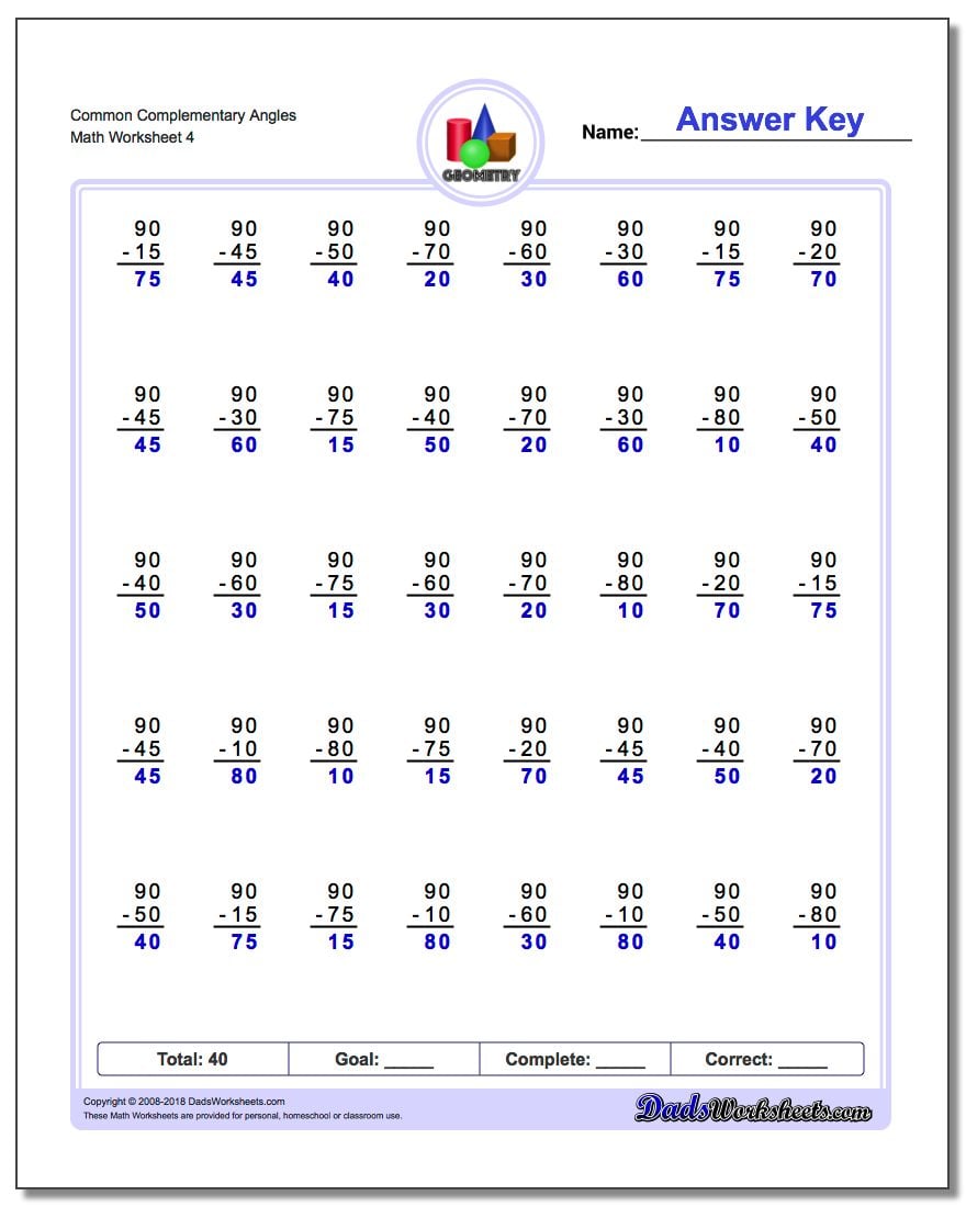 Complementary Angle Subtraction