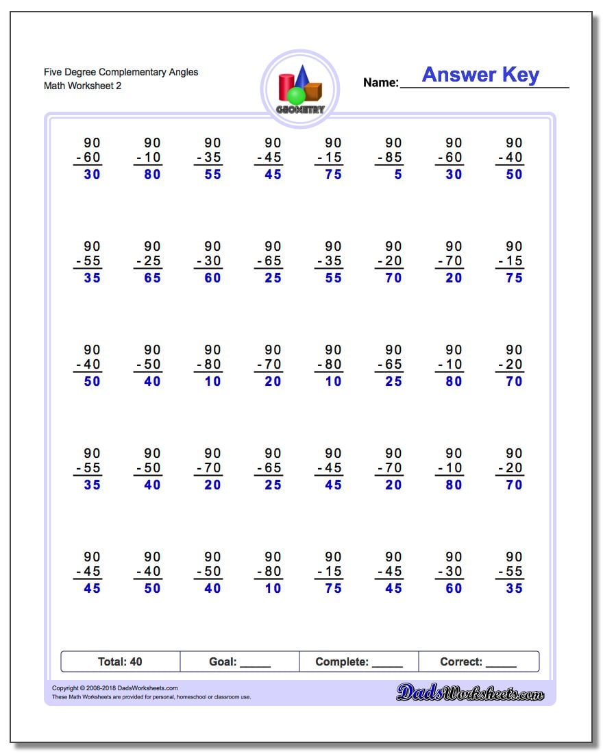 Complementary Angle Subtraction