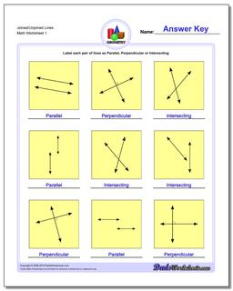 Joined/Unjoined Lines Basic Geometry Worksheet