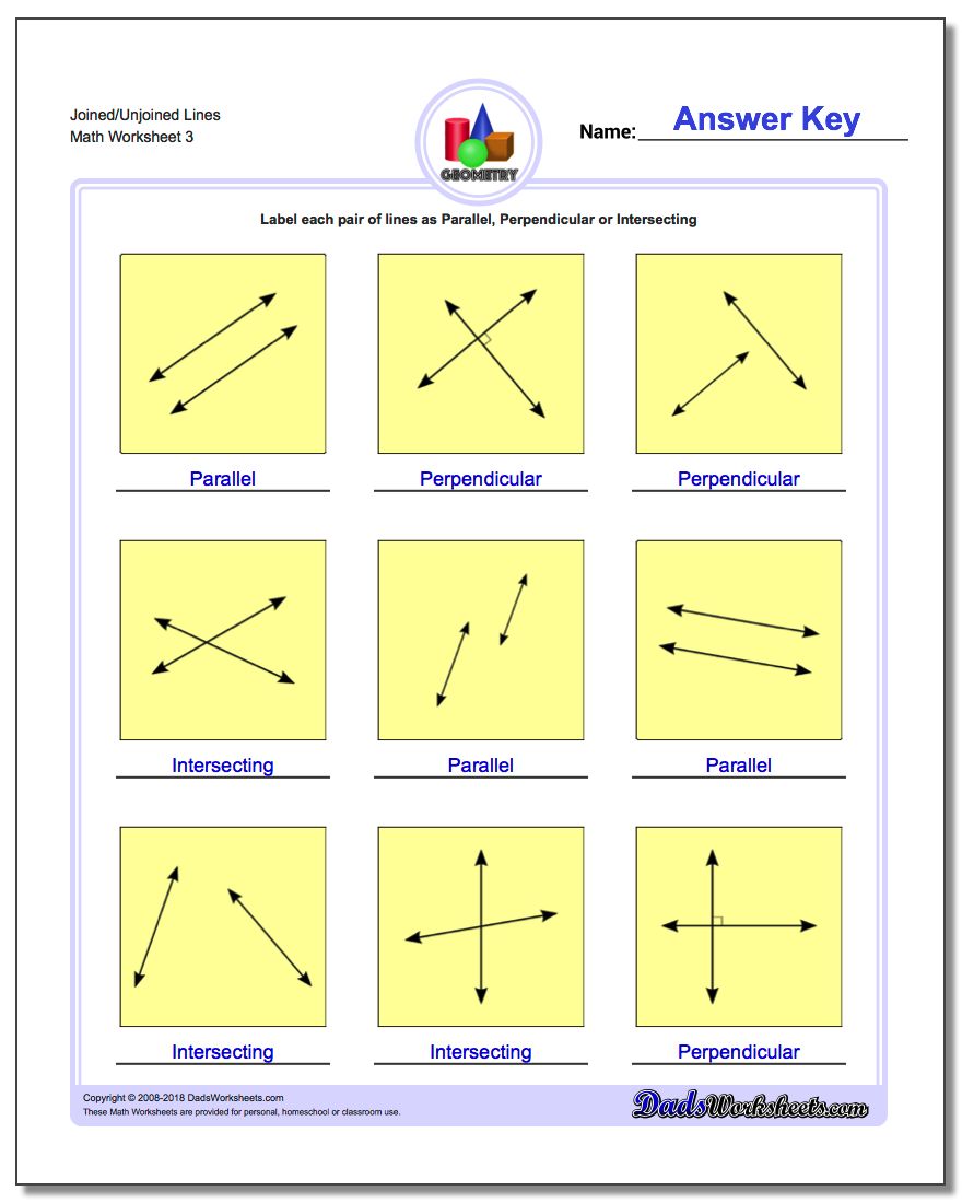 Joined/Unjoined Lines Worksheet