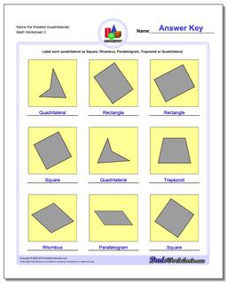 Name the Rotated Quadrilaterals Worksheet