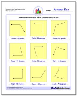 Rotated Angles Near Perpendicular Worksheet