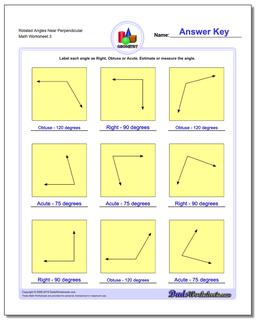 Rotated Angles Near Perpendicular Worksheet