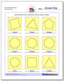 Name the Rotated Shapes /worksheets/basic-geometry.html Worksheet