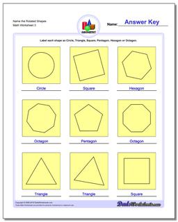 Name the Rotated Shapes Worksheet
