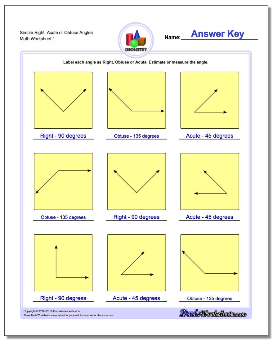 Geometry Angles Worksheet Pdf