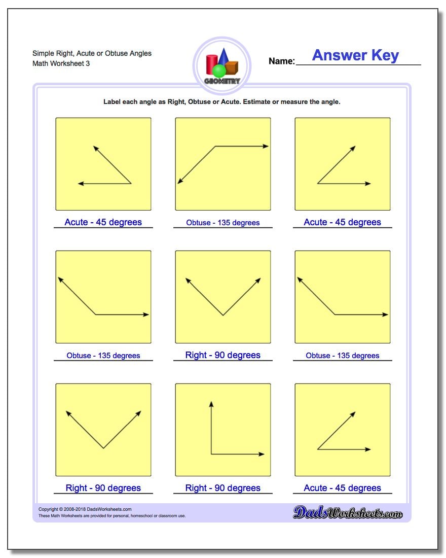 Worksheets Types Of Angles Worksheet angles right obtuse acute simple or worksheet