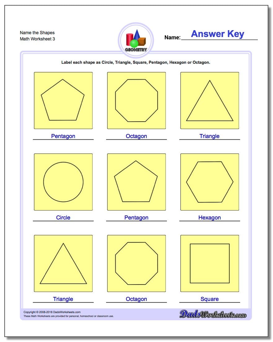 Free Printable Kindergarten Shape Worksheets