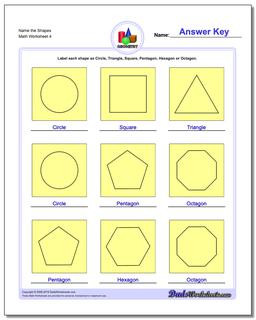 Name the Shapes Worksheet