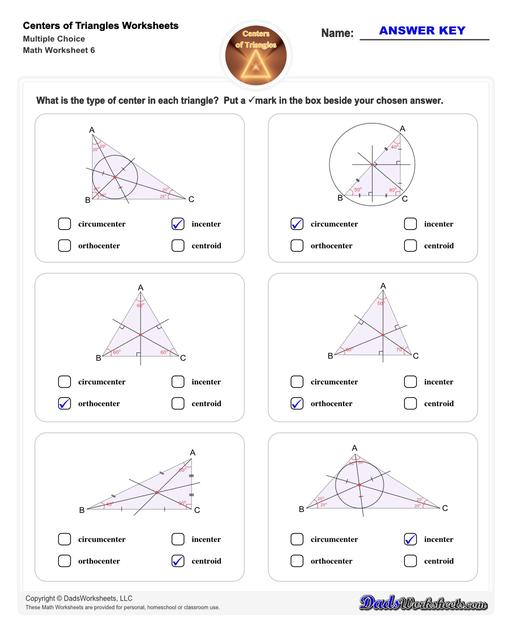 Centroid Circumcenter Incenter Orthocenter