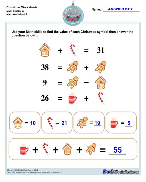 This collection of Christmas-themed math worksheets are designed to reinforce specific math skills and concepts, from simple number recognition to basic operations, along with engaging color-by-number style worksheets, puzzles, and more!  Christmas Math Challenge V2