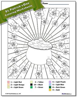 St. Patrick's Day Color by Number Worksheet