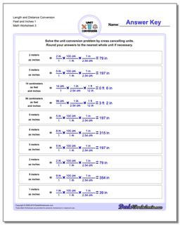 Length and Distance Conversion Worksheet Feet and Inches 1