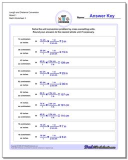 Length and Distance Conversion Worksheet Mixed 1