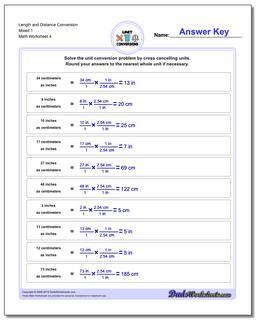 Length and Distance Conversion Worksheet Mixed 1