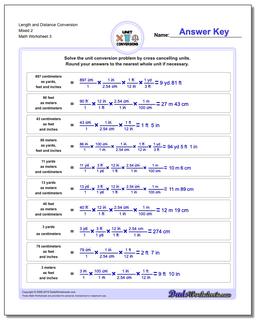 Length and Distance Conversion Worksheet Mixed 2