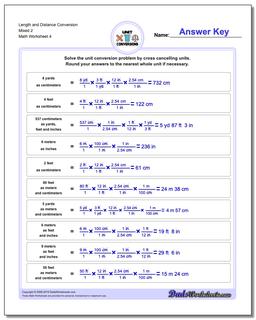 Length and Distance Conversion Worksheet Mixed 2