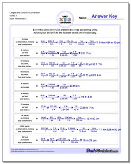 Length and Distance Conversion Worksheet Mixed 2