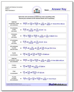 Length and Distance Conversion Worksheet Mixed 2