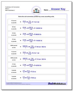 Customary Unit Conversions