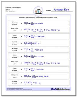 Customary Unit Conversions