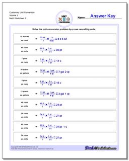 Customary Unit Conversions