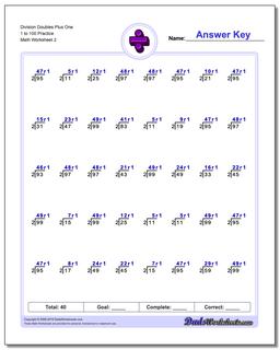 Division Worksheet Doubles Plus One 1 to 100 Practice /worksheets/division.html