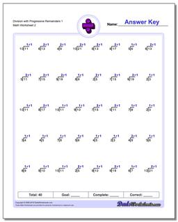 Division Worksheet with Progressive Remainders 1 /worksheets/division.html