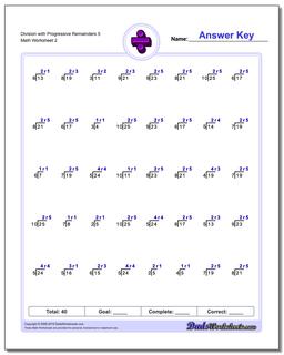 Division Worksheet with Progressive Remainders 5 /worksheets/division.html