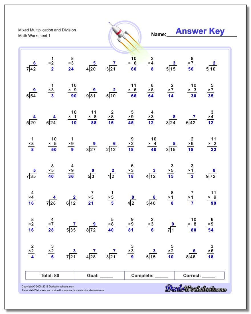  Multiplication And Division Worksheets 