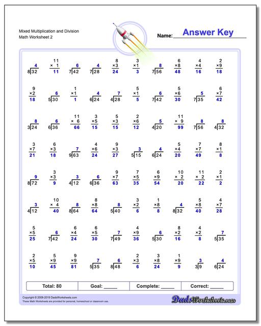  Division Worksheets Mixed Multiplication and Division 