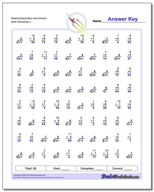 division worksheets mixed multiplication and division