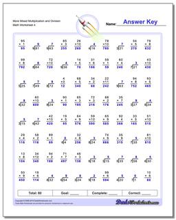 More Mixed Multiplication Worksheet and Division Worksheet