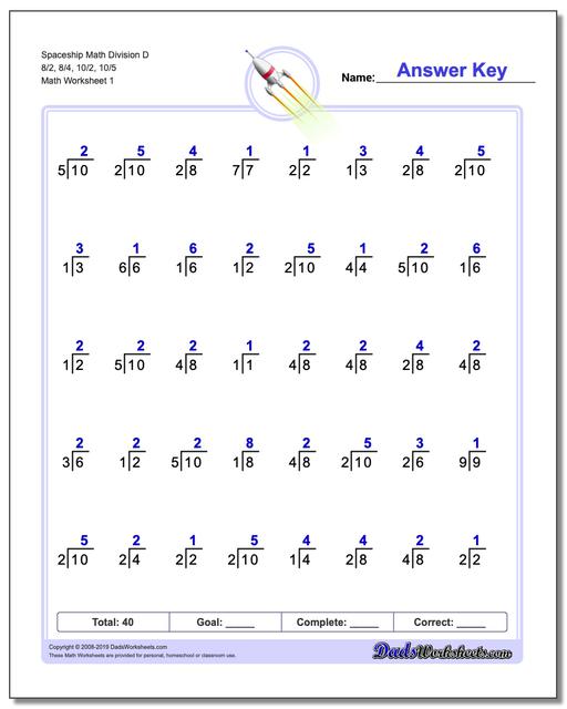 Division Math Facts Worksheets Division Math Facts Worksheets