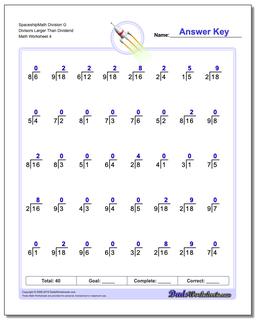 SpaceshipMath Division Worksheet G Divisors Larger Than Dividend