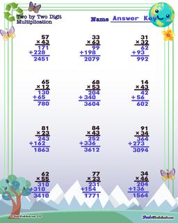 Earth Day Multiplication Worksheet