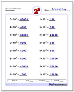 Introducing Scientific Notation Worksheet