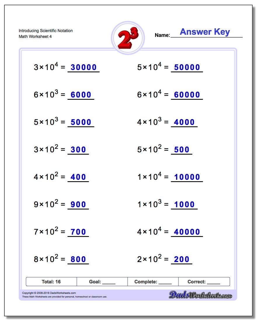 Powers of Ten and Scientific Notation