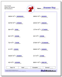 Exponents Worksheets