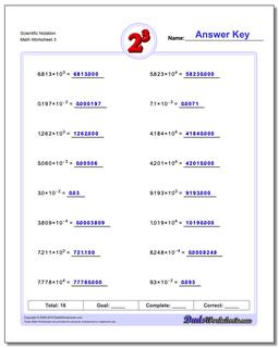 Scientific Notation Worksheet