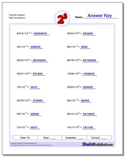 Exponents Worksheets