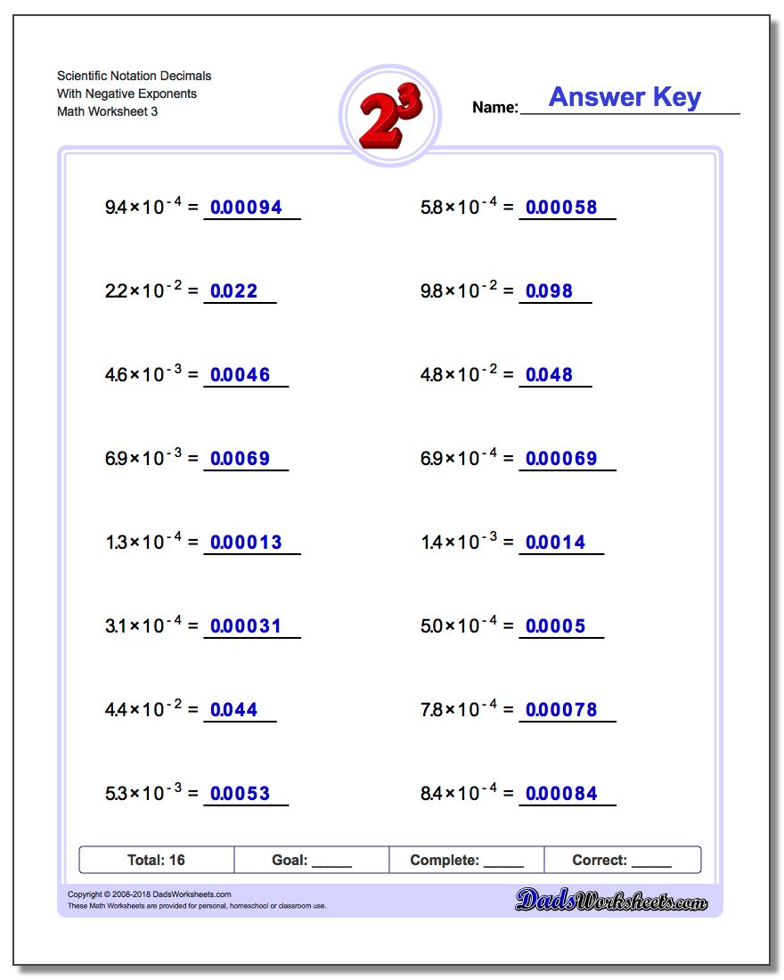 Powers of Ten and Scientific Notation