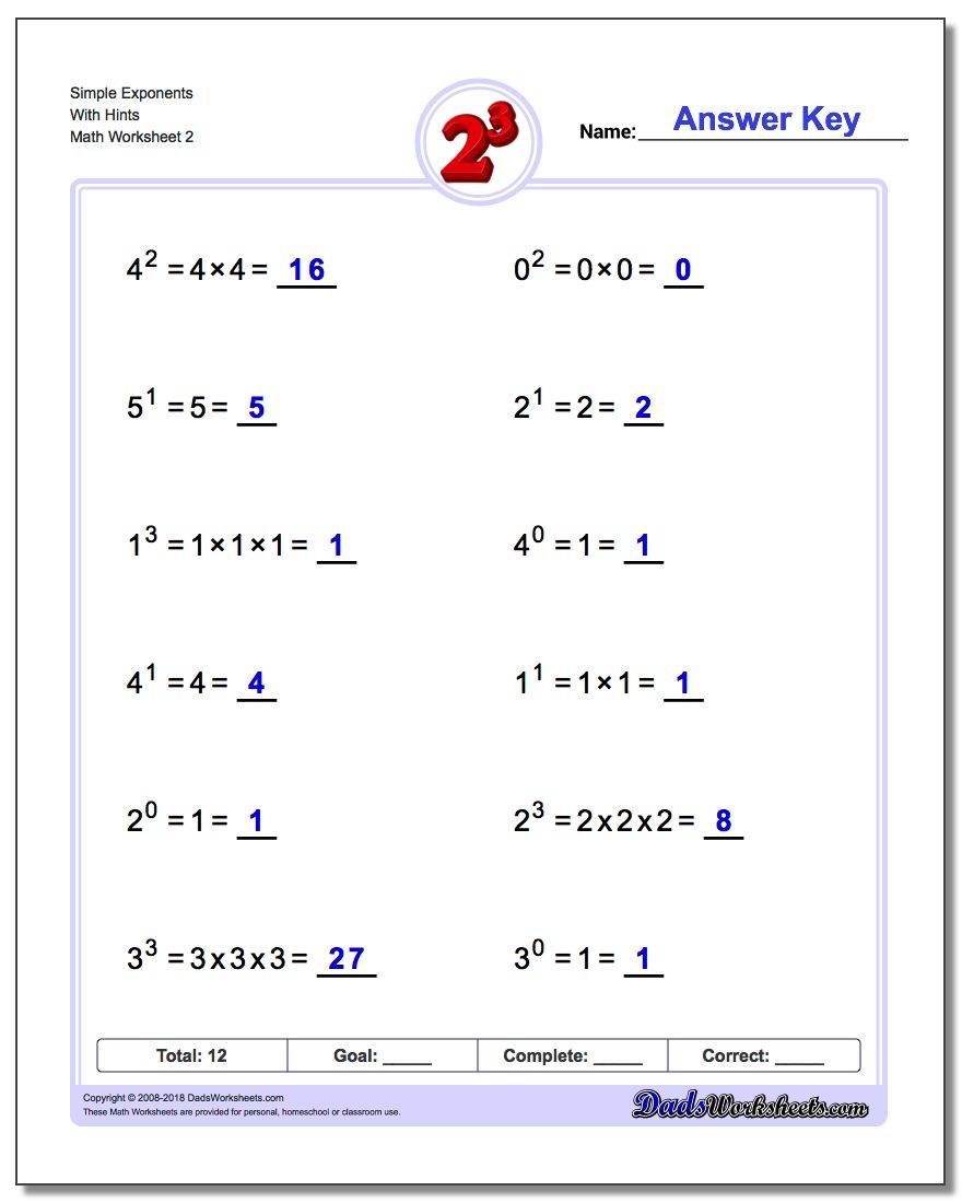 Simple Exponents and Powers of Ten