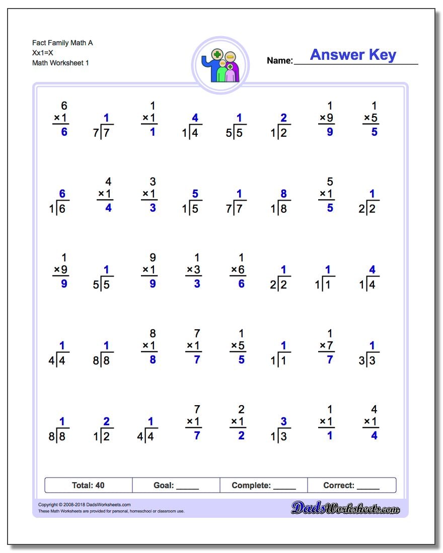 fact-family-worksheets